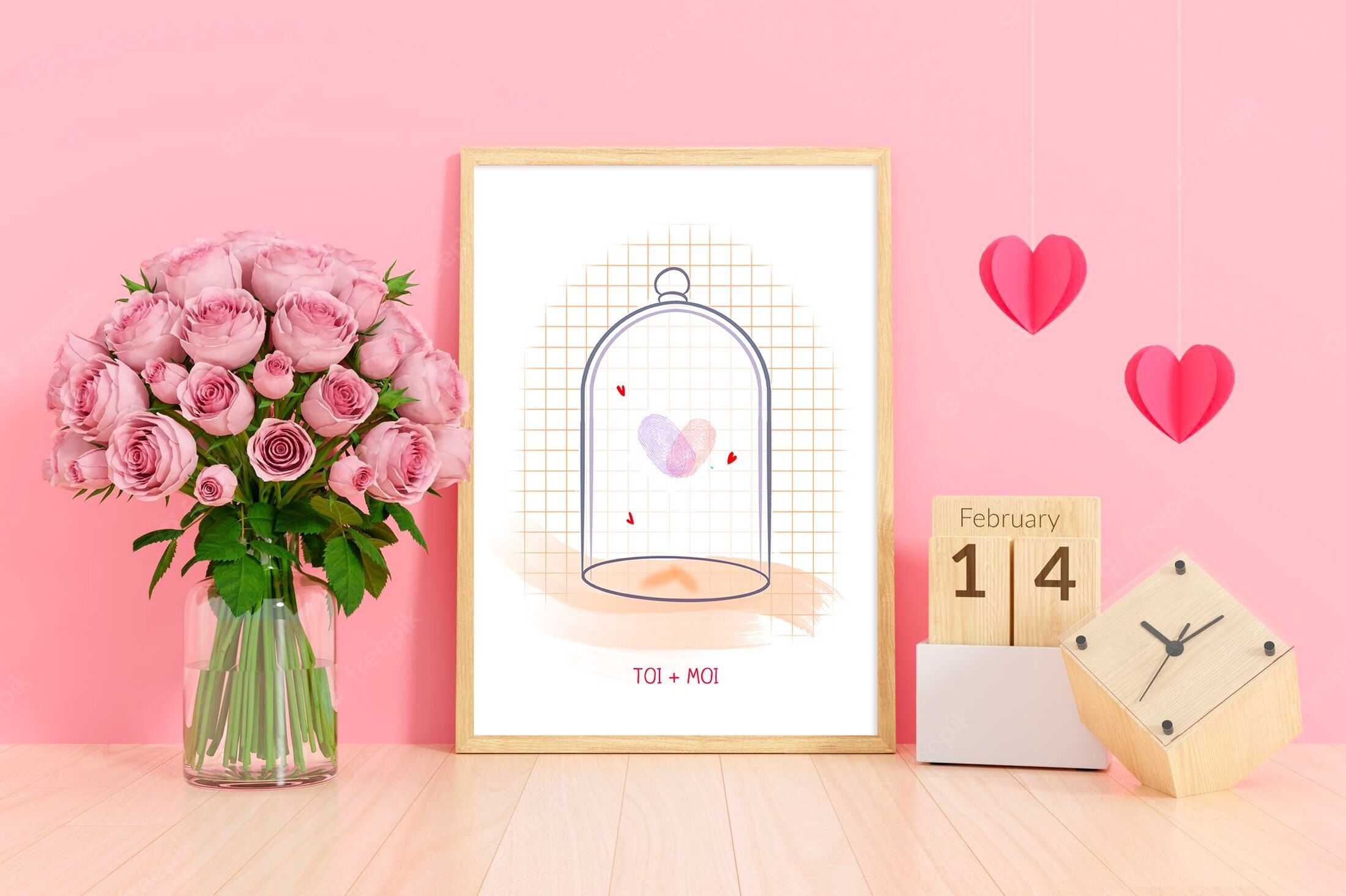 A5-Fingerabdruckkarte – Paar und Familie