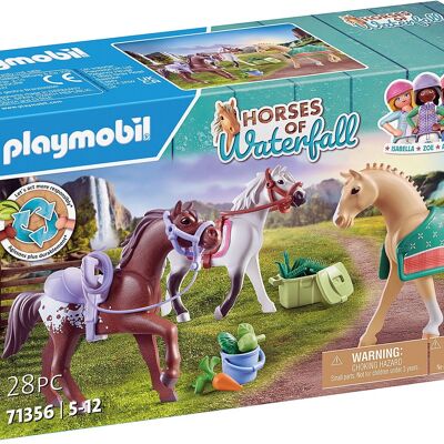 Playmobil 71356 - 3 Caballos Morgan, Cuarto de Milla y Shagya