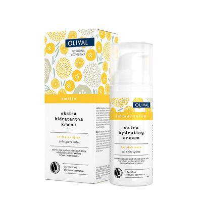 Crème de soin de jour extra hydratante à l'immortelle pour tous types de peau