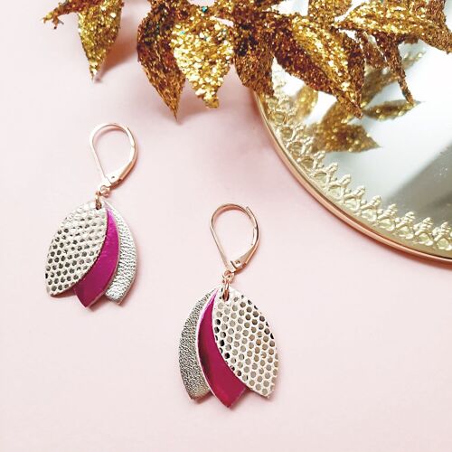 Boucles d'oreilles LES CHOUCHOUS Fuchsia