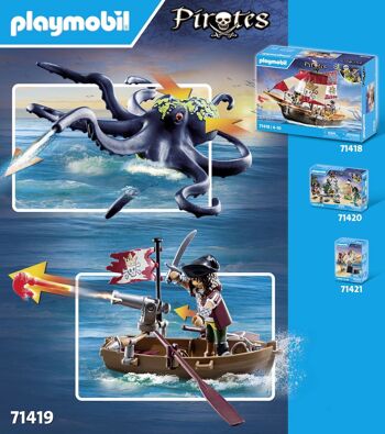 Playmobil 71419 - Pirate Avec Pieuvre Géante 2