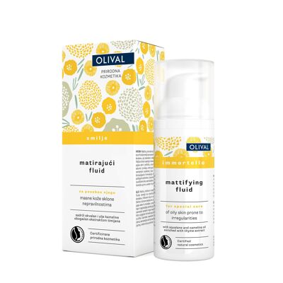 Mattifying fluid with immortelle extract for oily skin