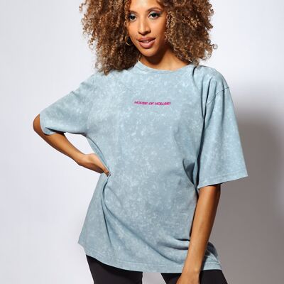 House of Holland Acid Wash oversized Tshirt in light blue