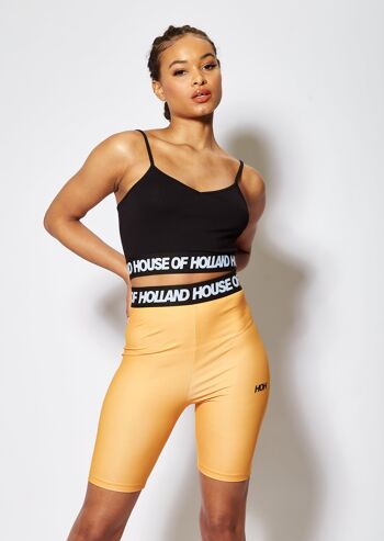 House of Holland - Short cycliste orange et noir 1