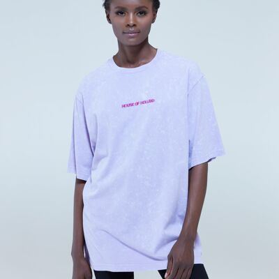 T-SHIRT OVERSIZE LAVAGGIO ACIDO HOUSE OF HOLLAND IN LILLA