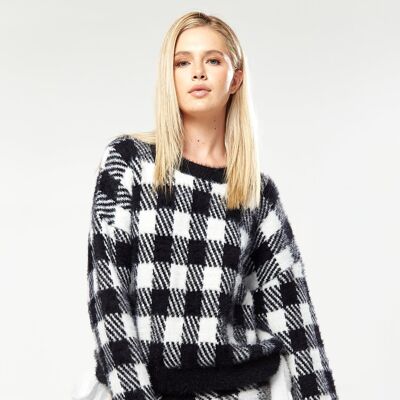 HOUSE OF HOLLAND JUMPER IN BLACK & WHITE CHECK