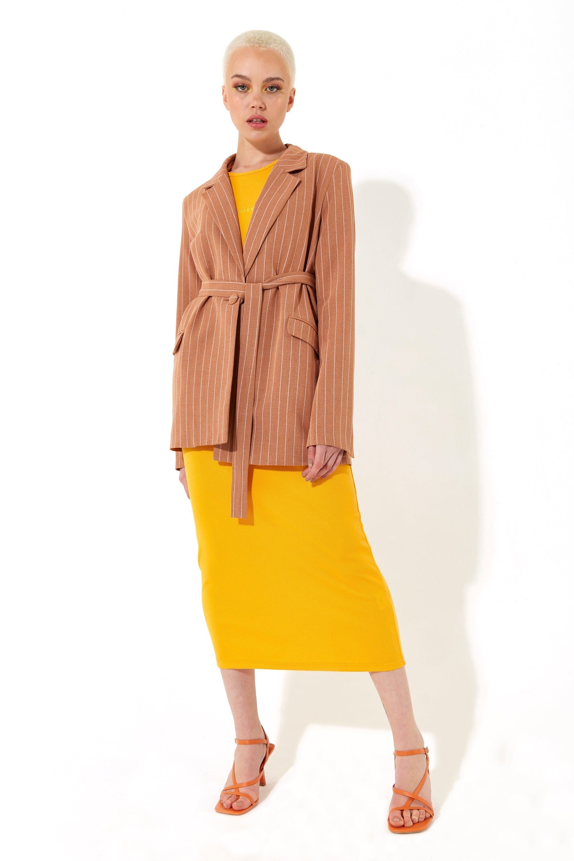 House of Holland oversized jacket with a belt button fastening and extra long sleeves