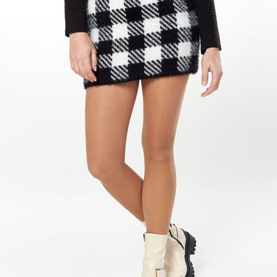 HOUSE OF HOLLAND SKIRT IN BLACK & WHITE CHECK