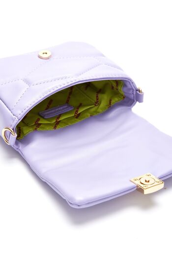 House Of Holland - Petit sac bandoulière violet avec bandoulière en chaîne et logo imprimé 5