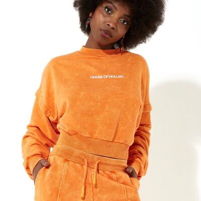 House of Holland sweatshirt in orange with an embroidered logo