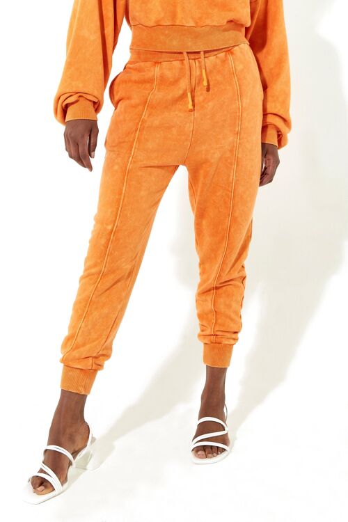House of Holland tracksuit bottoms in orange with a drawstring waist