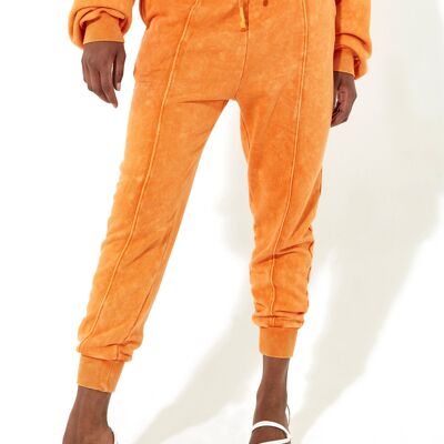 House of Holland tracksuit bottoms in orange with a drawstring waist