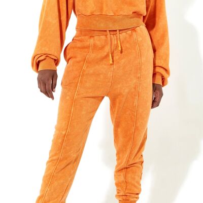 House of Holland tracksuit bottoms in orange with a drawstring waist