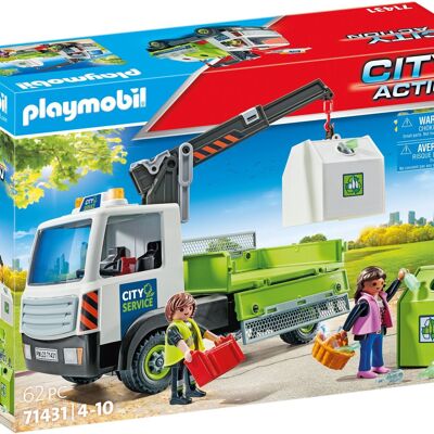 Playmobil 71431 - Camión Grúa Reciclador de Vidrio