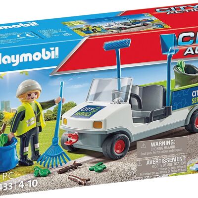 Playmobil 71433 - Agent Entretien Et Véhicule Électrique