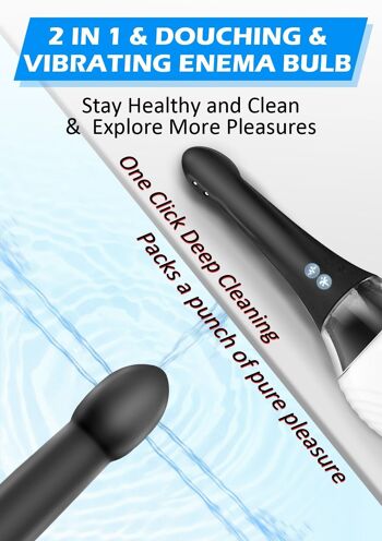 Nettoyant pour douche anale et lavement en silicone avec spray puissant - Régulier 2