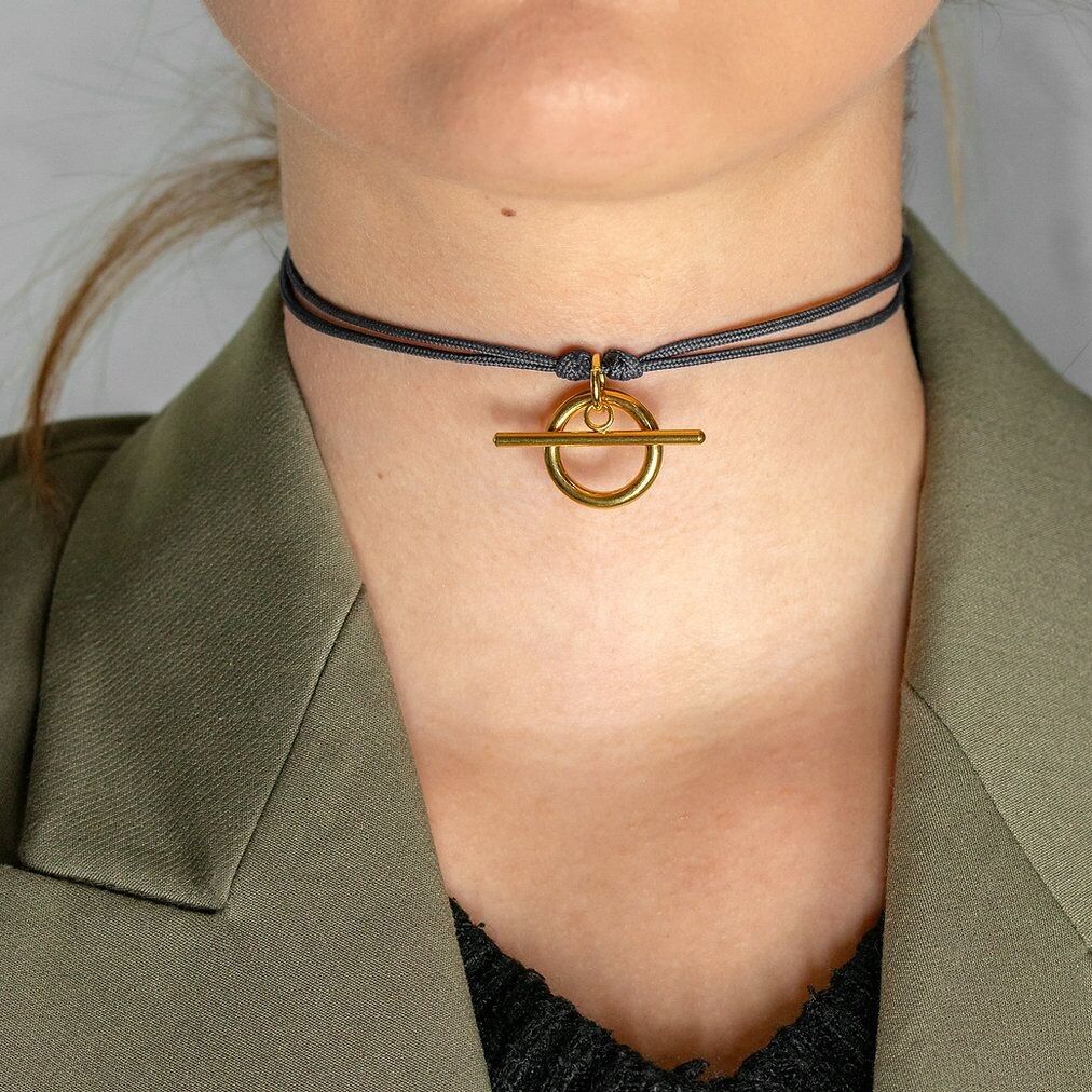 Collana con cordino Zero Slash - oro