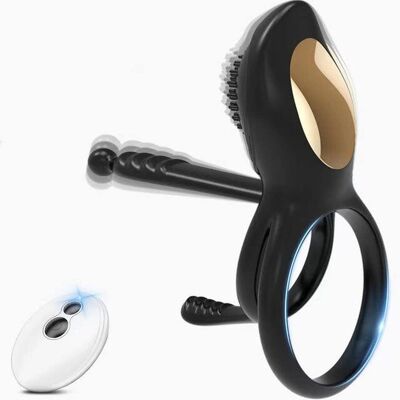 Vibrating cock ring with clitoral vibrator