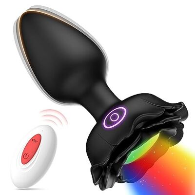 Plug anale con vibrazione LED con 10 colori e impostazioni di vibrazione