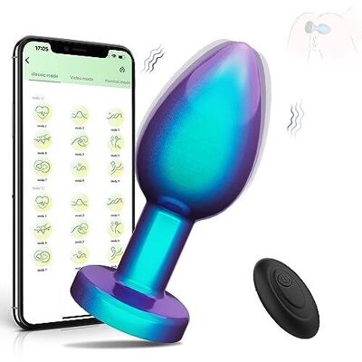 Plug anal vibratorio con un diseño de colores brillantes