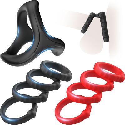 Cock ring set in four sizes, light and compact