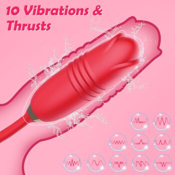Vibration rose léchable du clitoris 3