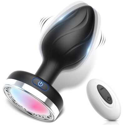 10 vibration modes remote control anal plug with LED light