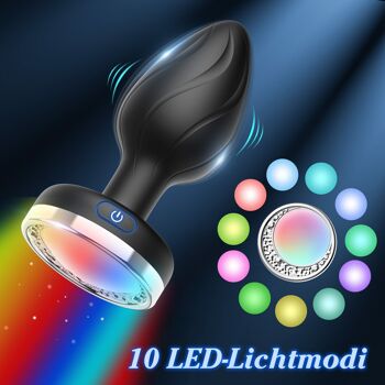 Plug anal télécommandé 10 modes de vibration avec lumière LED 4