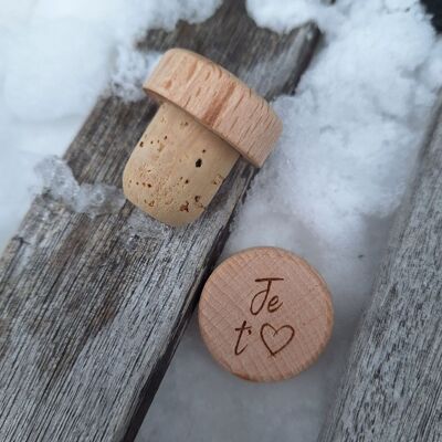 Tappo di legno Ti amo San Valentino