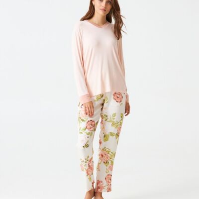 Pijama mujer viscosa tela estampada comb J&J Brothers - JJB_DP0101