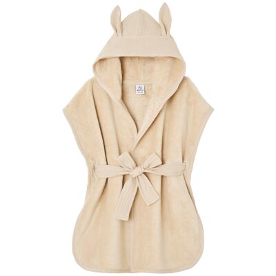Bamboo and cotton gauze bathrobe - Biscuit