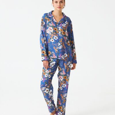 Damen-Pyjama aus Viskose-Stoff, bedruckt von J&J Brothers – JJB_DP0700