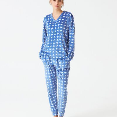 Pijama mujer terciopelo estampado J&J Brothers - JJB_DP0800