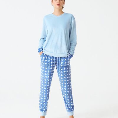 Pijama mujer terciopelo estampado J&J Brothers - JJB_DP0801