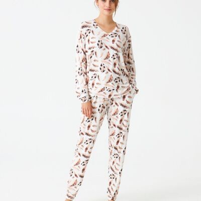 Damen-Pyjama aus Modal, bedruckt von J&J Brothers – JJB_DP1200