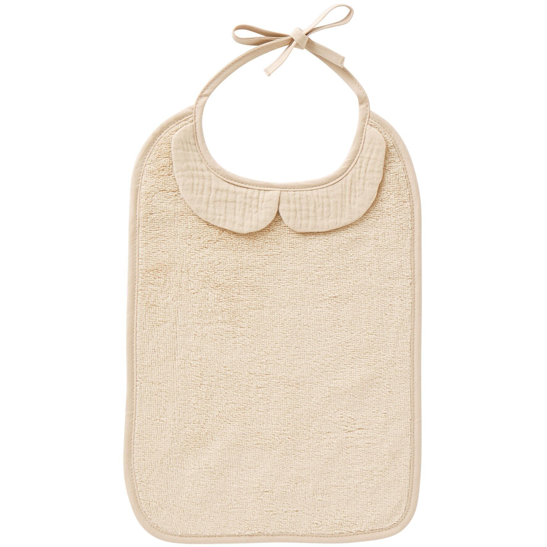 Großes Lätzchen aus Bambus- und Baumwollgaze – Biscuit