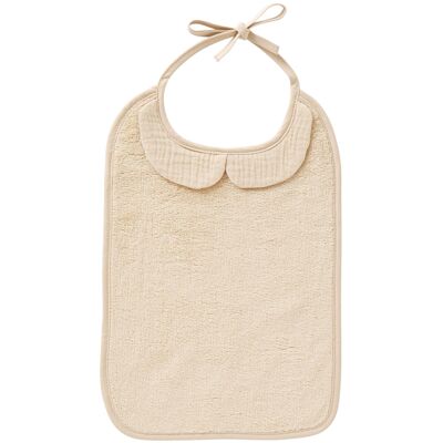 Large bamboo and cotton gauze bib - Biscuit