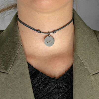Infinite openwork tassel cord necklace
