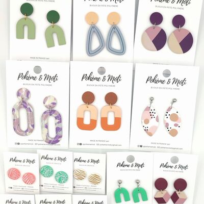 Set of polymer clay earrings