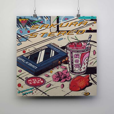 Sakura Stereo Poster