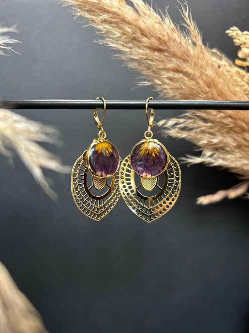 Boucles d'oreilles Paon