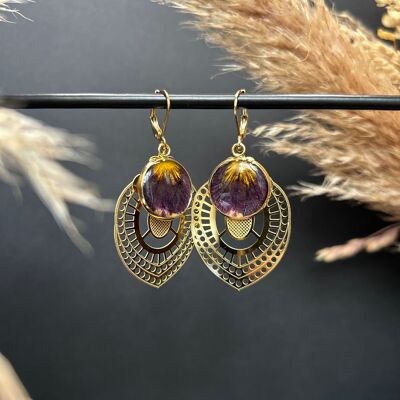 Boucles d'oreilles Paon