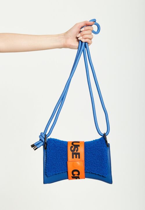 House Of Holland Cross Body Bag In Teddy Dark Blue And Orange