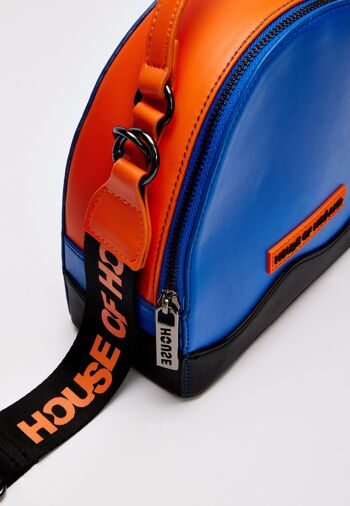 House Of Holland - Sac bandoulière - Bleu royal, orange et noir avec logo imprimé 5