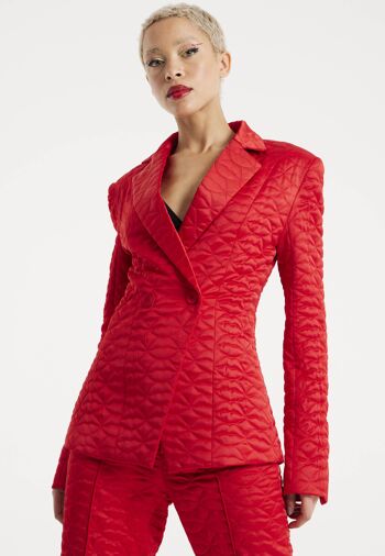 House Of Holland - Lips - Blazer matelassé - Rouge 3