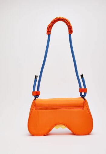 House Of Holland - Sacoche Saddle - Orange et bleu avec logo matelassé 8