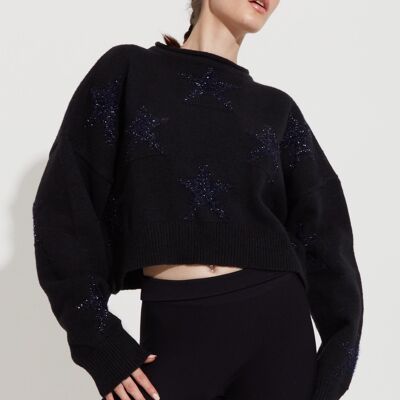 House of Holland Sparkle Star Pullover in Schwarz
