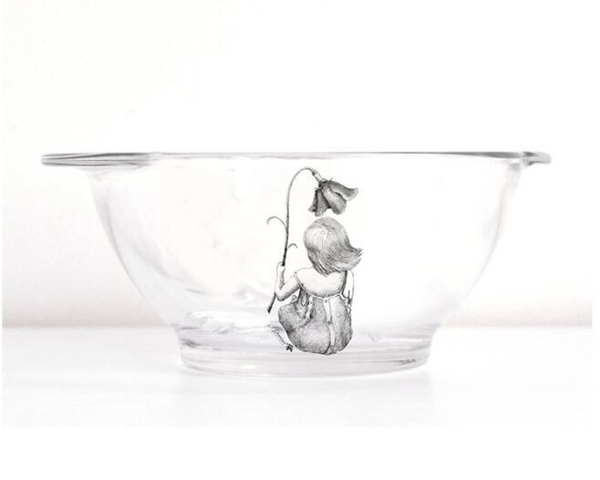 stoviglie per bambini, auricolare Suzanne in vetro per bambini