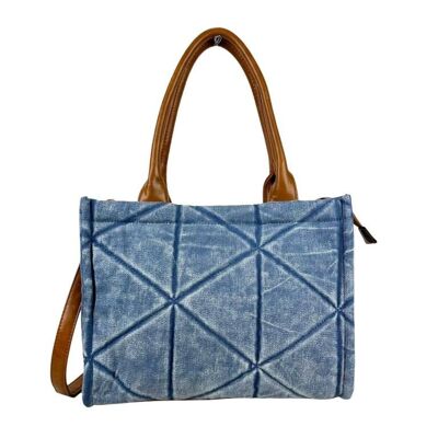 Women's Canvas Bag with Long Handles and Back Pocket