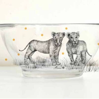 children's tableware, Children's glass lion ear bowl